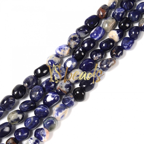 Sodalite Through-Drill Nuggets, Approx 8x10mm-10x12mm