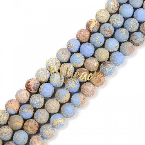 Sky Blue Impression Jasper Matte Rounds, Approx 4-12mm