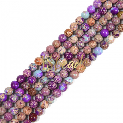 Flower Purple Impression Jasper Matte Rounds, Approx 4-12mm