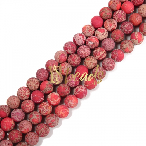 Red Impression Jasper Matte Rounds, Approx 4-12mm