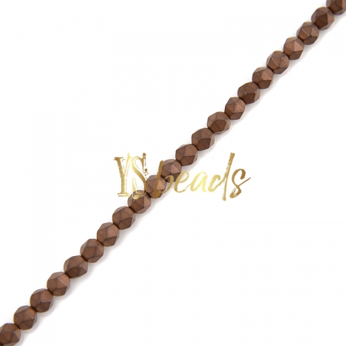 Bronzite Color Plated Hematite Diamond-cut Matte Beads, Approx 4-6mm