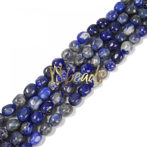 Lapis Lazuli Through-Drill Nuggets, Approx 6x8mm-10x12mm