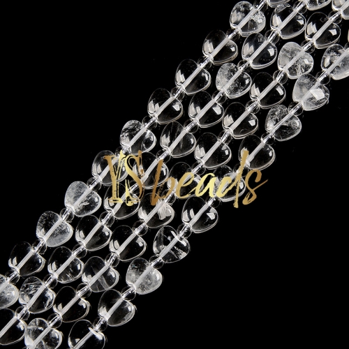 Clear Quartz Flat Apple Shape Beads, Approx 10mm