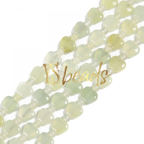 New Jade (Serpentine) Flat Apple Shape Beads, Approx 10mm