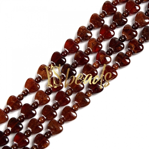 Orange Garnet Flat Apple Shape Beads, Approx 10mm