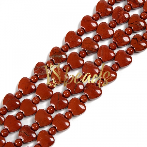 Red Jasper Flat Apple Shape Beads, Approx 10mm