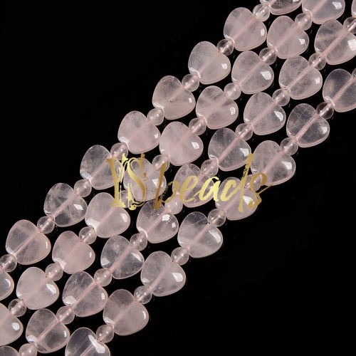 Rose Quartz Flat Apple Shape Beads, Approx 10mm