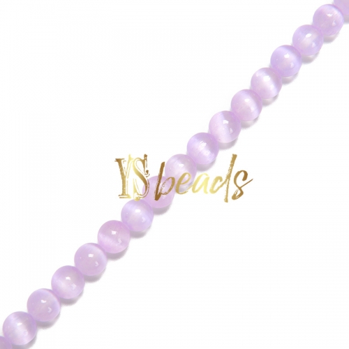 Dyed Purple Selenite Plain Rounds, Approx 6-10mm, Approx 38cm/strand