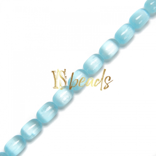 Dyed Blue Selenite Plain Drums, Approx 8x12mm, Approx 38cm/strand
