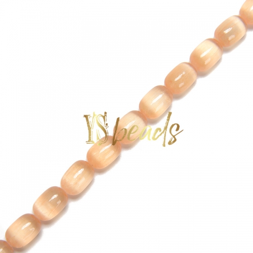 Dyed Orange Selenite Plain Drums, Approx 8x12mm, Approx 38cm/strand