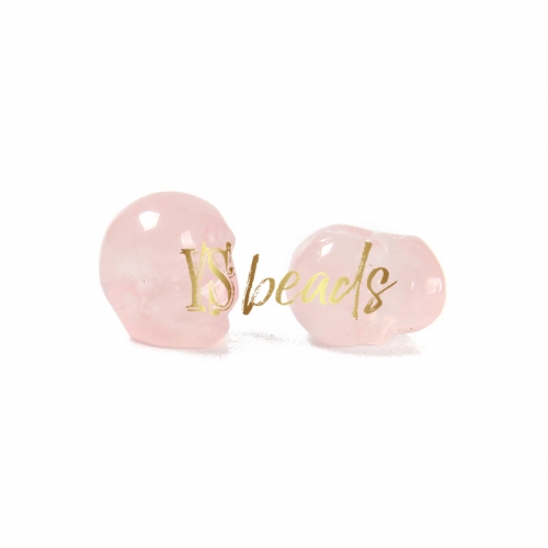 Rose Quartz SKull Shape Beads, Sale by Pcs