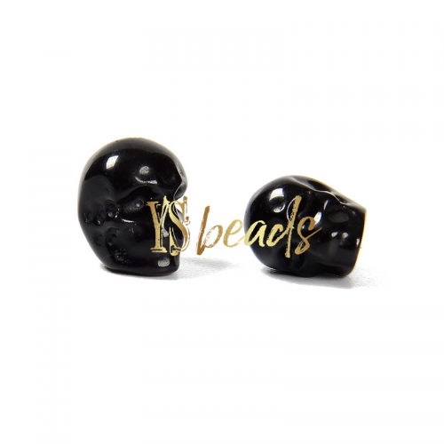 Black Tourmaline SKull Shape Beads, Sale by Pcs