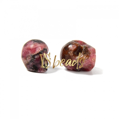 Rhodonite SKull Shape Beads, Sale by Pcs