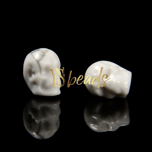 Howlite SKull Shape Beads, Sale by Pcs