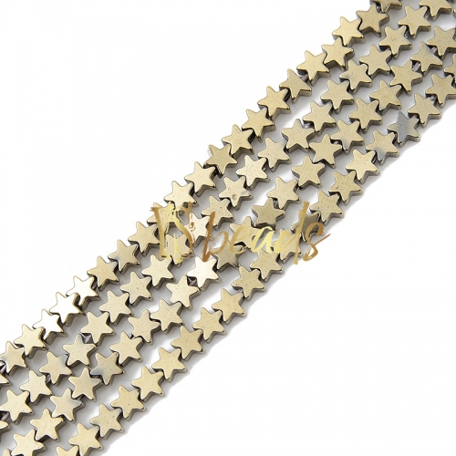 Pyrite Color Plated Hematite Stars