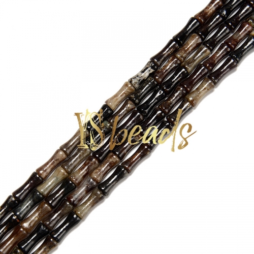 Biotite Bamboo Beads, Approx 5x12mm