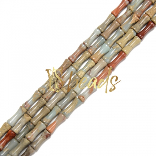 Snake Skin Jasper Bamboo Beads, Approx 5x12mm