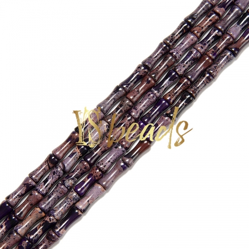 Purple Impression Jasper Bamboo Beads, Approx 5x12mm