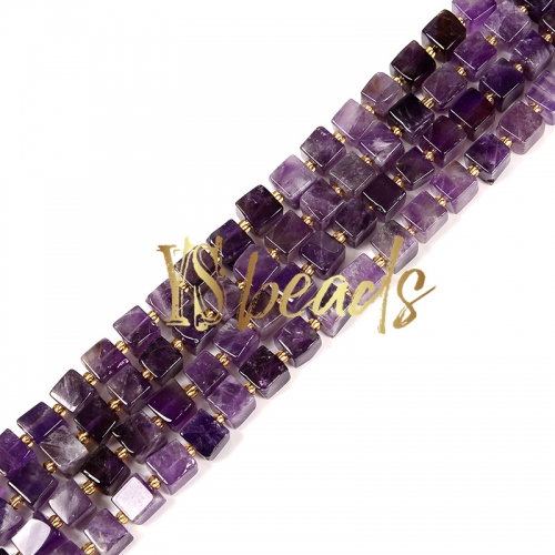 Chevron Amethyst Irregular Cubes, Approx 5-10mm