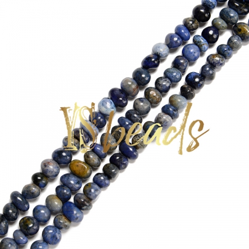 Dumortierite Center-Drilled Nuggets , Approx 5x9-8x11mm