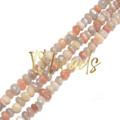 Mixed Color Moonstone Center-Drilled Nuggets , Approx 5x9-8x11mm