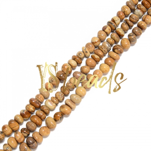 Picture Jasper Center-Drilled Nuggets , Approx 5x9-8x11mm