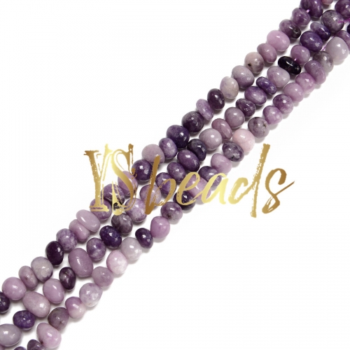 Lepidolite Center-Drilled Nuggets , Approx 5x9-8x11mm