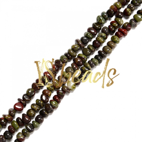 Dragon Blood Jasper Center-Drilled Nuggets , Approx 5x9-8x11mm