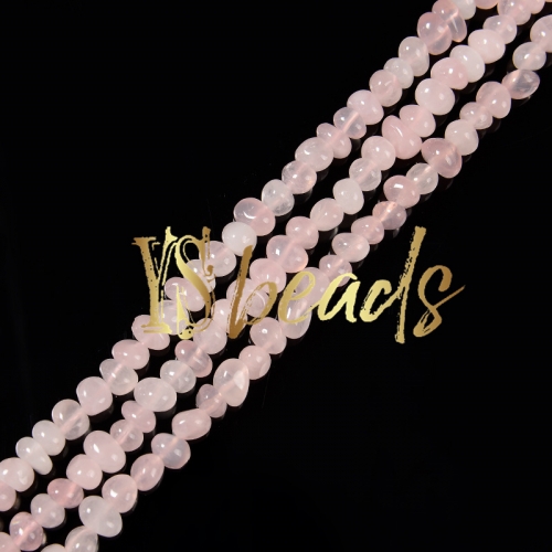Rose Quartz Center-Drilled Nuggets , Approx 5x9-8x11mm
