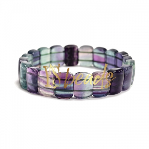 Fluorite Rectangle Bracelet, Approx 10x14mm