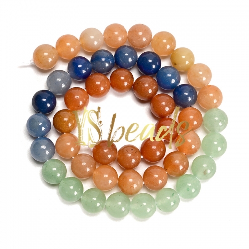 Mixed Color Aventurine Plain Rounds, Approx 4-10mm