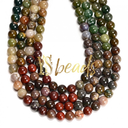 Mixed Color India Agate& Poppy Jasper Plain Rounds, Approx 4-10mm