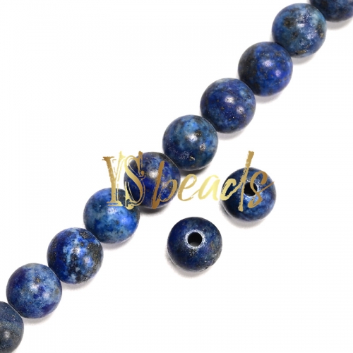 Lapis Lazuli 2mm Hole Plain Rounds, Approx 8mm