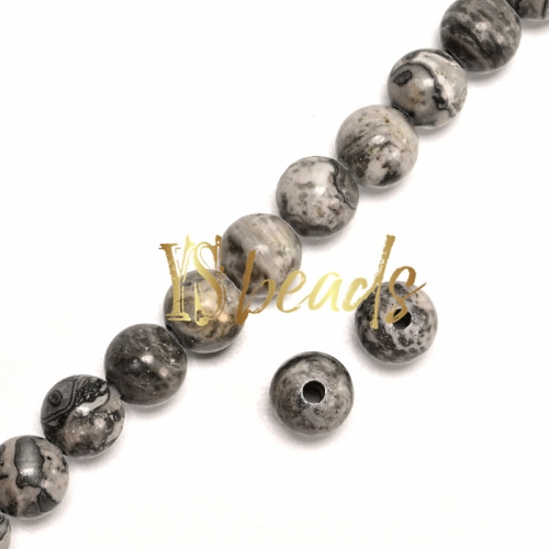 Earth Jasper 2mm Hole Plain Rounds, Approx 8mm