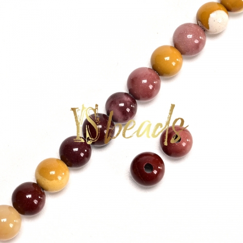 Mookaite 2mm Hole Plain Rounds, Approx 8mm