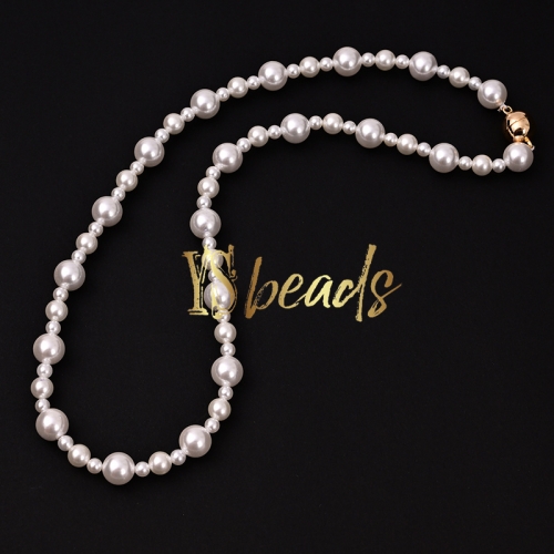 White Shell Pearl Round Bracelet, Approx 45cm Length