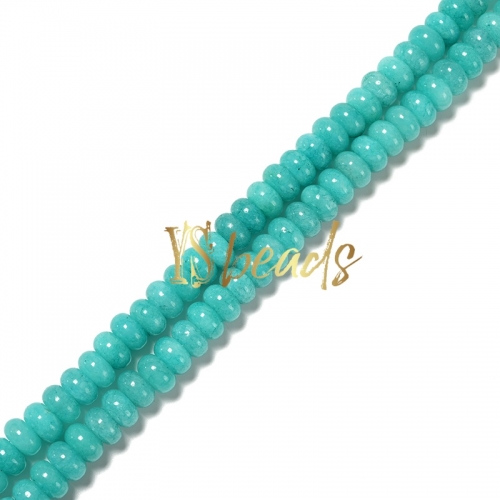 Dyed Amazonite Color Jade Plain Rondelle Beads, Approx 6x10mm