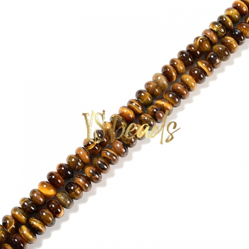 Tiger Eye Plain Rondelle Beads, Approx 6x10mm