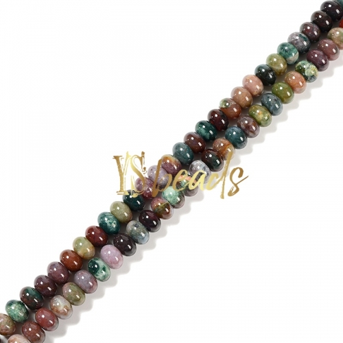 India Agate Plain Rondelle Beads, Approx 6x10mm