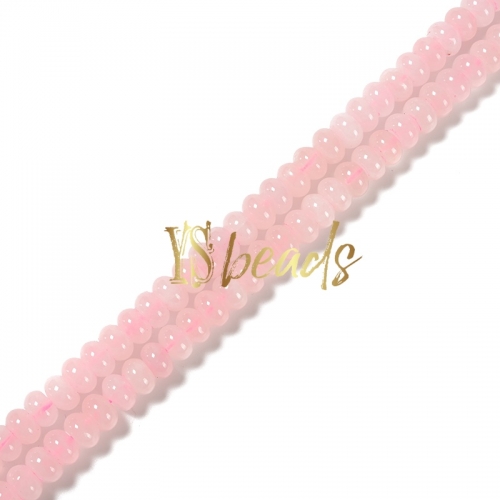 Rose Quartz Plain Rondelle Beads, Approx 6x10mm