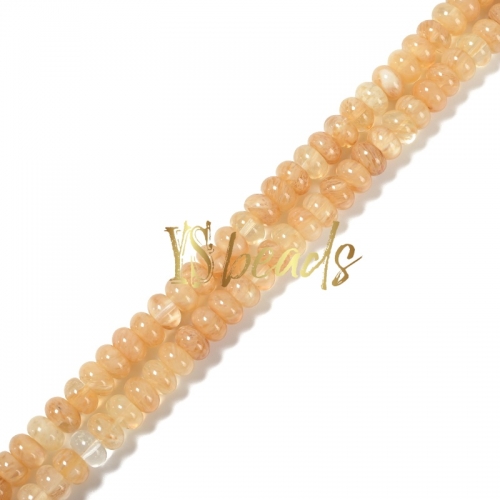 Yellow Watermelon Glass Plain Rondelle Beads, Approx 6x10mm