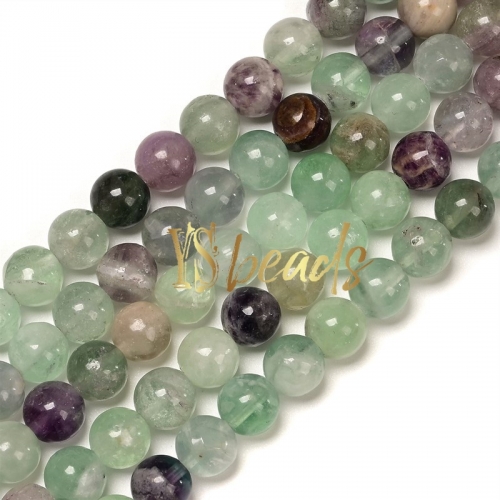 Green Feather Fluorite Plain Rounds, Approx 6-10mm