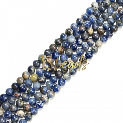 B Grade Sodalite Plain Rounds, Approx 4-10mm