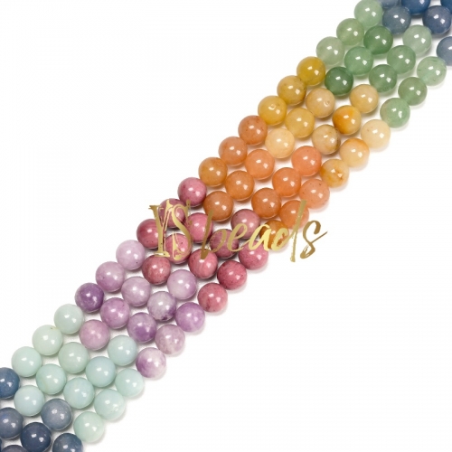 Rainbow Series Mixed Stone Plain Rounds, Approx 6-10mm