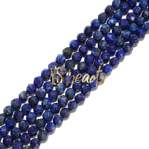 Lapis Blue Color Tiger Eye Diamond Cut Beads, Approx 6-10mm