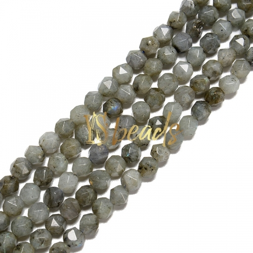 Chinese Labradorite Diamond Cut Beads, Approx 6-10mm