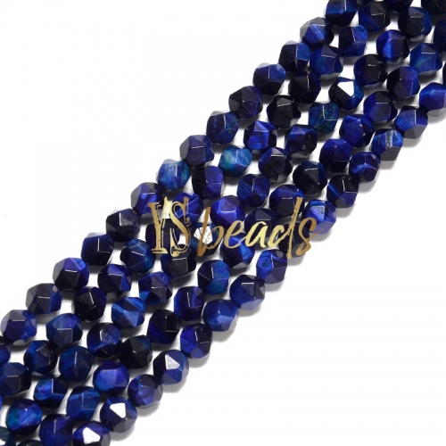 Lapis Lazuli Diamond Cut Beads, Approx 6-10mm