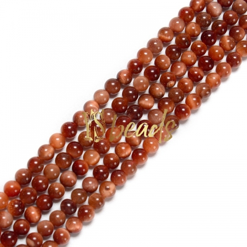 Orange Tiger Eye Plain Rounds, Approx 6mm