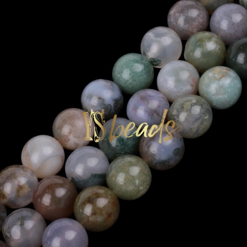 India Agate Plain Round Beads. Approx 4-12mm