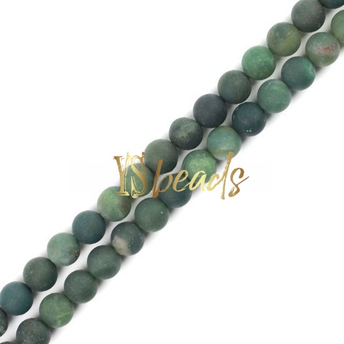 Moss Agate Matte Round Beads. Approx 4-12mm